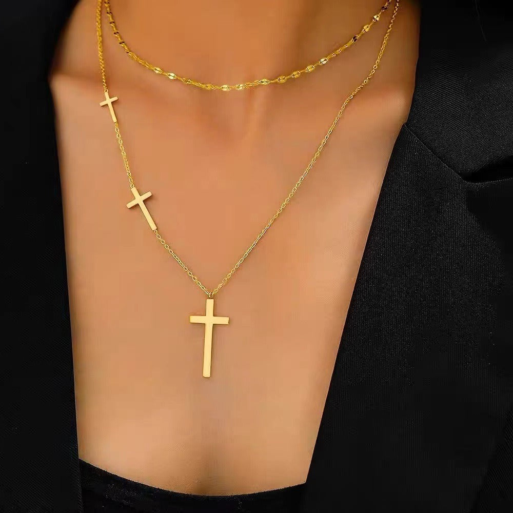 Amelia Cross Layer Necklace