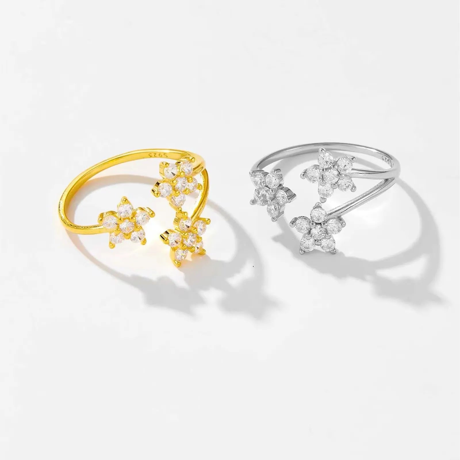 Sophie Crystal Flowers Ring